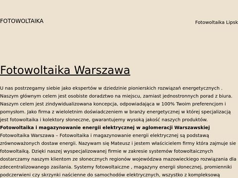 Fotowoltaika mazowieckie, Warszawa