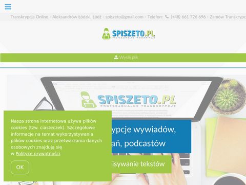 Spiszeto.pl - transkrypcja nagrań, wywiadu