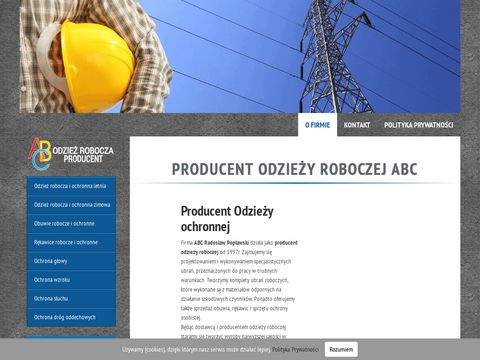 Producent odzieży BHP - abcrobocze.pl