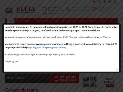 Igopol.pl - garaże blaszane